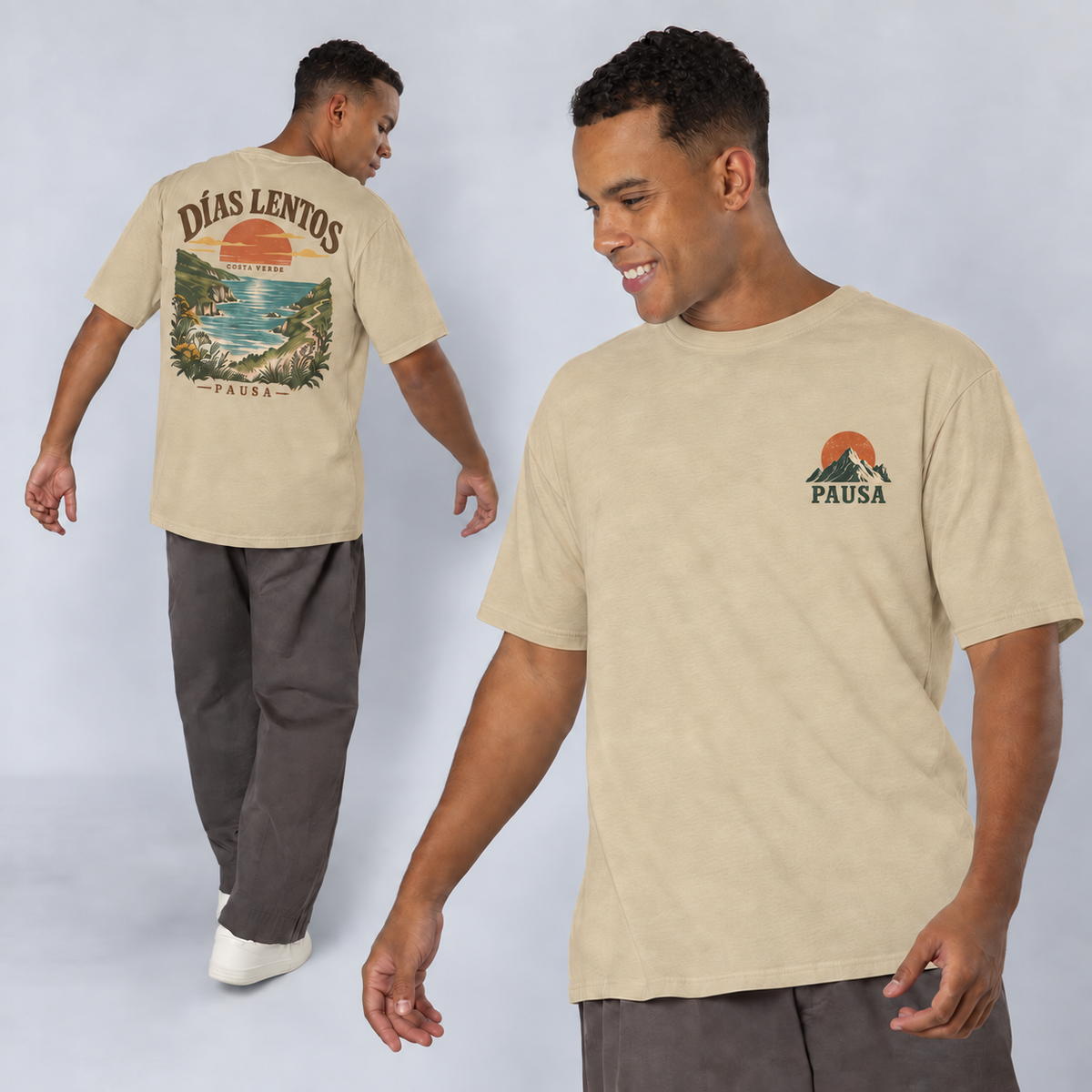 Camiseta oversize unisex EresPausa Días Lentos
